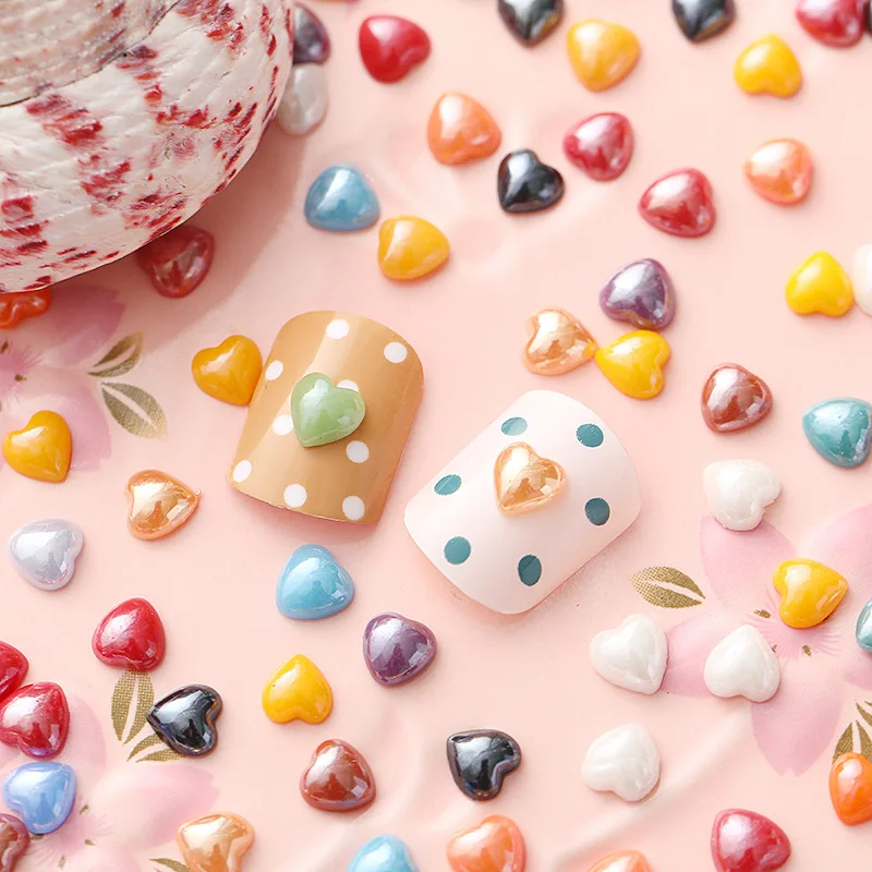 

Mix Colors 6/8/10/12mm Shiny Glass Heart Flat back Half Beads Cabochon Supply Decoration DIY Jewelry Nail Art Craft Scrapbooking