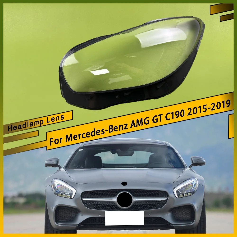 

Front Headlamps Cover Headlights Shell Transparent Lampshade Replace Plexiglass Lens For Mercedes-Benz AMG GT C190 2015 - 2019