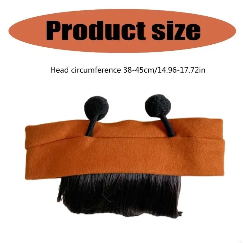 581F modna opaska z peruką dla noworodków, niemowląt nakrycia głowy Cosplay opaska do włosów anteny Decor Hairpiece akcesoria do