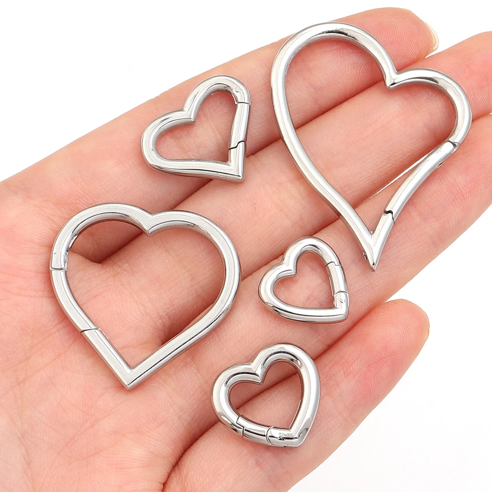 1 قطعة حلقة رئيسية على شكل قلب مشبك خاطف الزناد الربيع مشبك DIY بها بنفسك الديكور حلقة تسلق المفاتيح سلسلة هوك جعل مواد الإكسسوارات #3