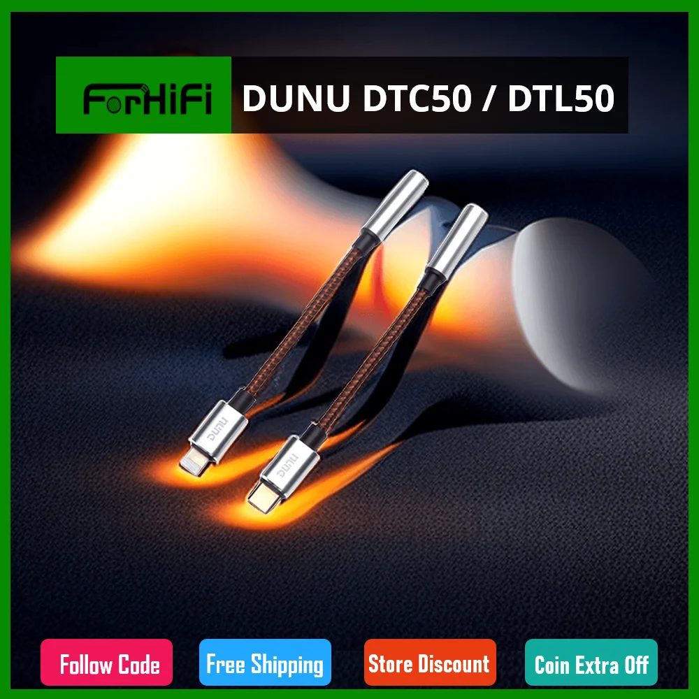 DUNU DTC50 / DTL50 Type-C / Lightning ถึง 3.5 มม.Android / iPhone DAC อะแดปเตอร์ถอดรหัสสนับสนุนการควบคุมสายไฟ