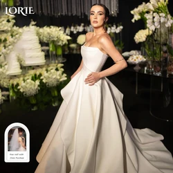 LORIE Elegant Strapless Wedding Dresses Pleated Backless Beach Bridal Gown Sweetheart Random Ruched Customized White Bride Dress