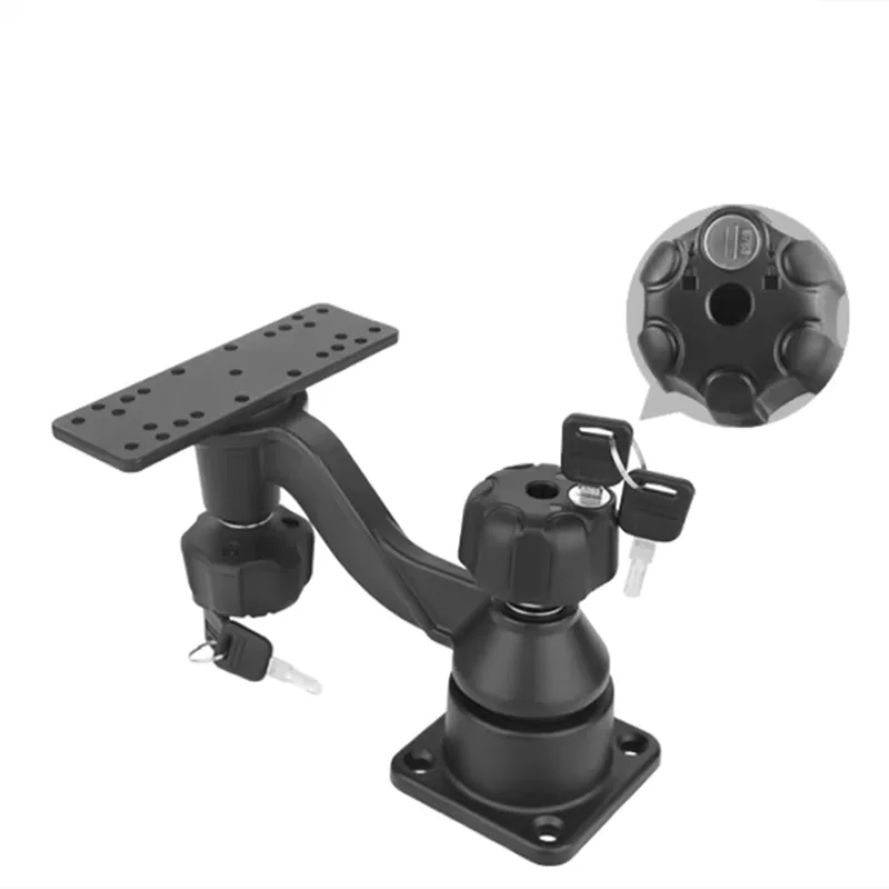 Anti-Theft Key Lock 6'' Horizontal Swing Arm Mount for Fishfinders & Chartplotters