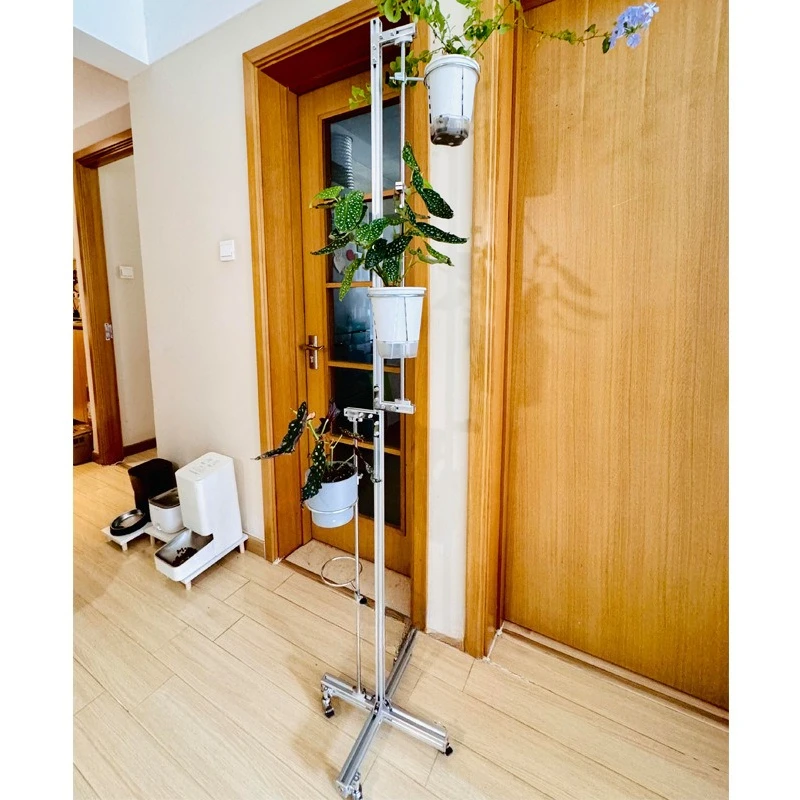 Aluminum profile optical axis stainless steel flower stand Floor-to-ceiling living room balcony shelf flower stand