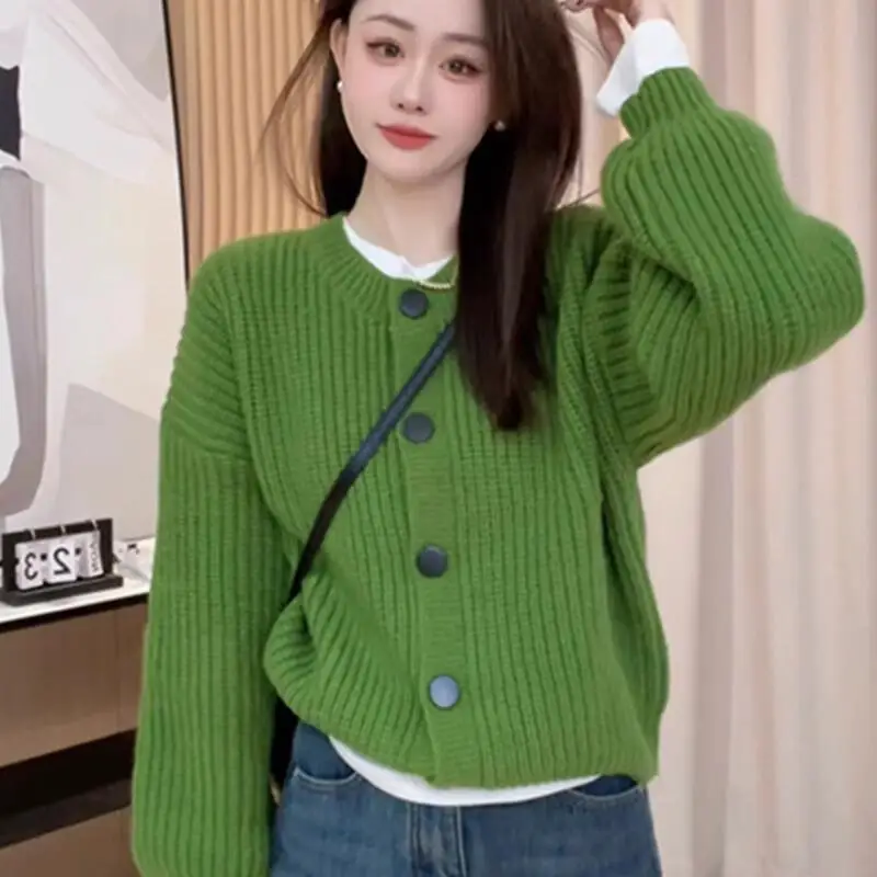 

Cardigan Sweater Coat korean popular women's clothes Knitwear Woman clothes winter 2025 Short Loose Thick cozy tops