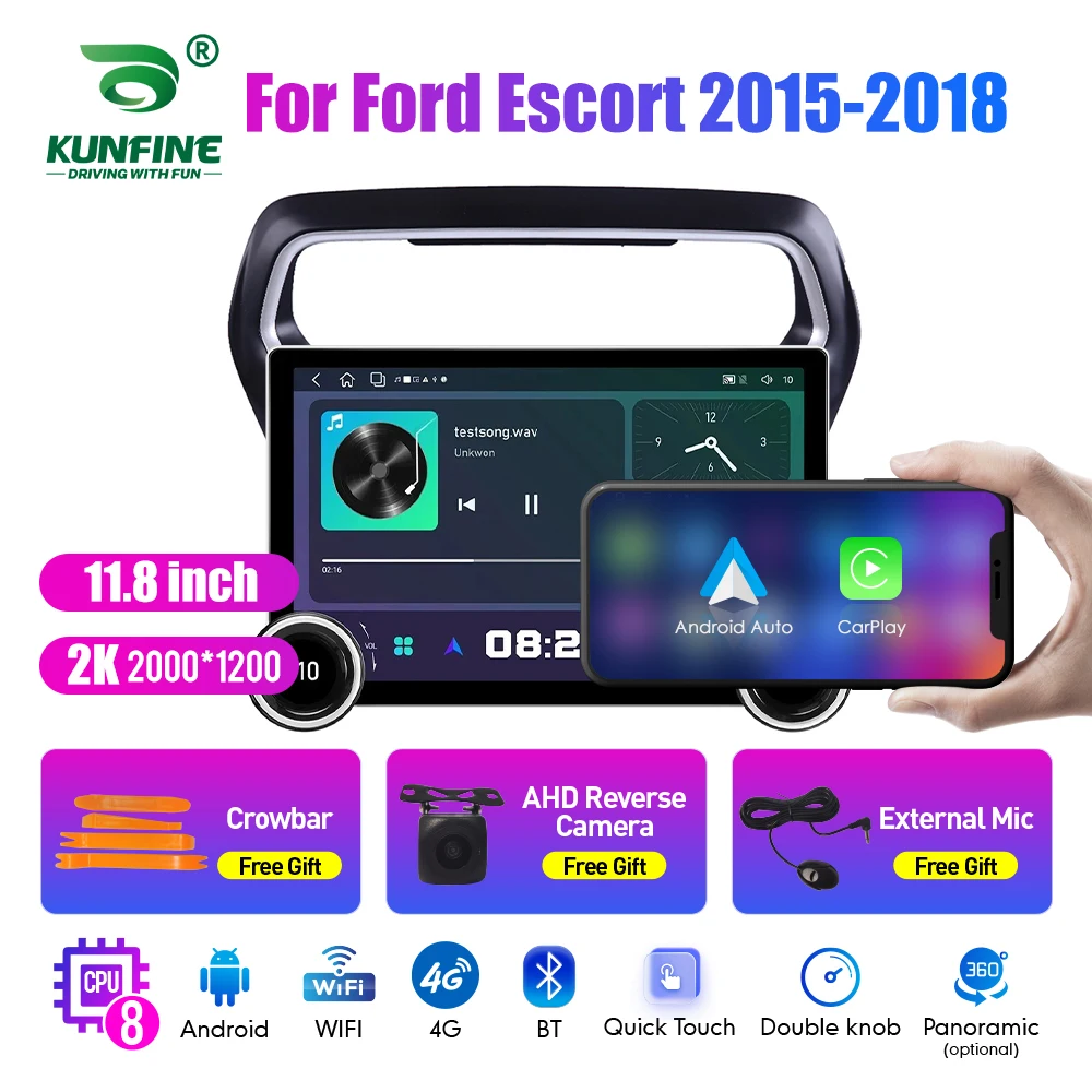 

11.8 Inch 2K Double Knobs 2 Din Car Radio For Honda Escort 2015-2018 Car Radio DVD Multimedia Video Player Android Auto Carplay