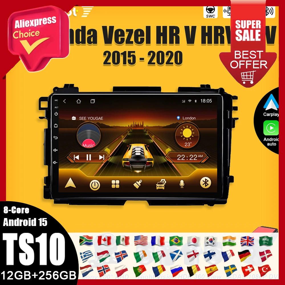 

Android 15 For Honda Vezel HR V HRV XRV 2015 2016 2017 2018 2019 2020 Car Radio Stereo Multimedia Player Android 15 Navigation