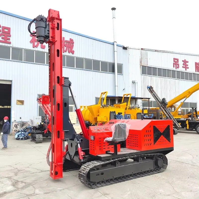 Customized Pile Driver Small Crawler Hydraulic Solar Photovoltaic Pile Driver Screw Pile Driving Piling Rig Machine