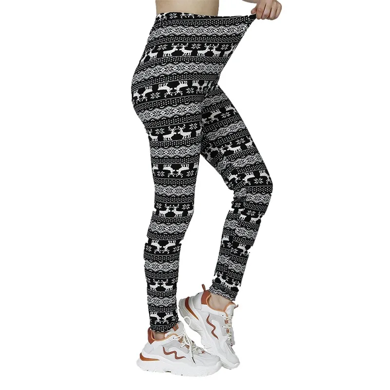 PD21 Europese en Amerikaanse casual mode bovenkleding DAMESbroek Kerst herten Kerst bedrukte elastische legging