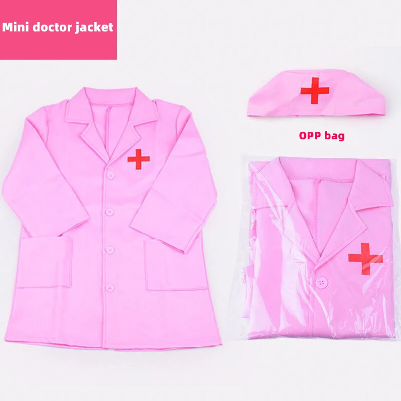 Simulation Doctor Nurse Work Children Uniform Cross Coat Halloween Costume Kids Cosplay Baby Toys Set Fancy Party Birthday