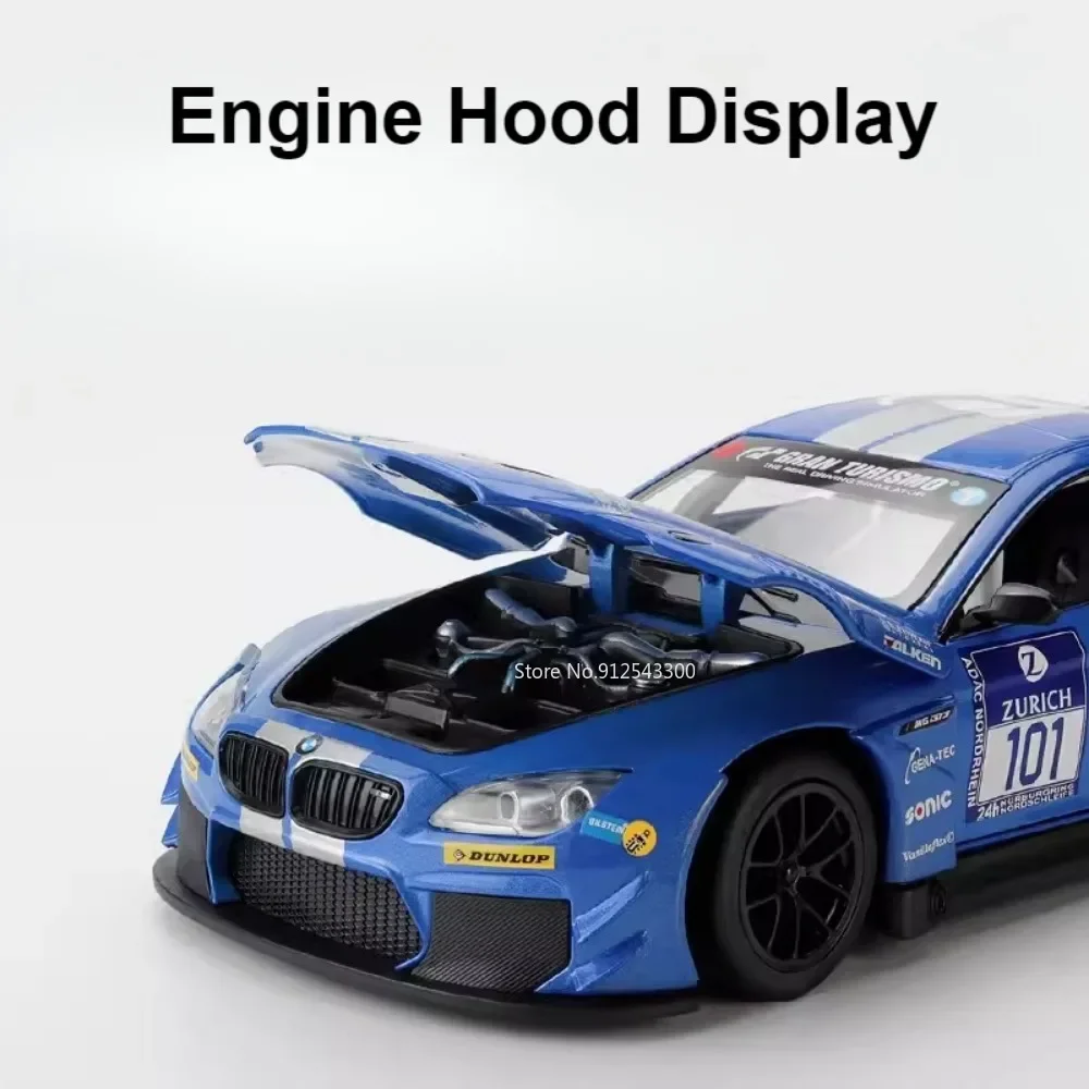 金属合金レーシングカーモデル,音と光のシミュレーション玩具,ギフト,コレクション,bmw m6 gt3,スケール1/32,cca-diecast