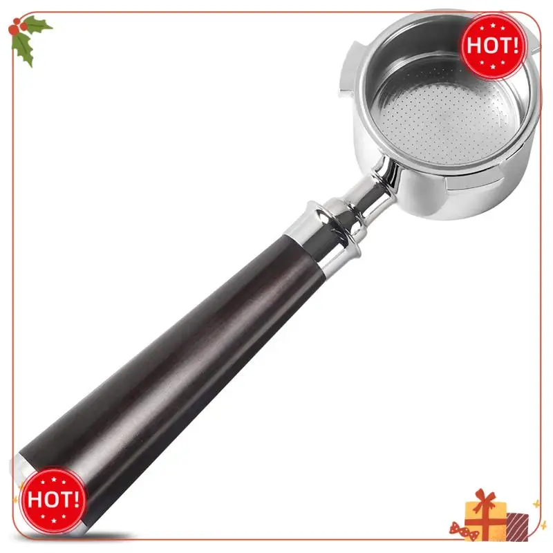 ABLE-51Mm Portafilter 3 หู,สแตนเลส,51Mm Bottomless Portafilter พร้อมที่จับไม้และตะกร้ากรอง