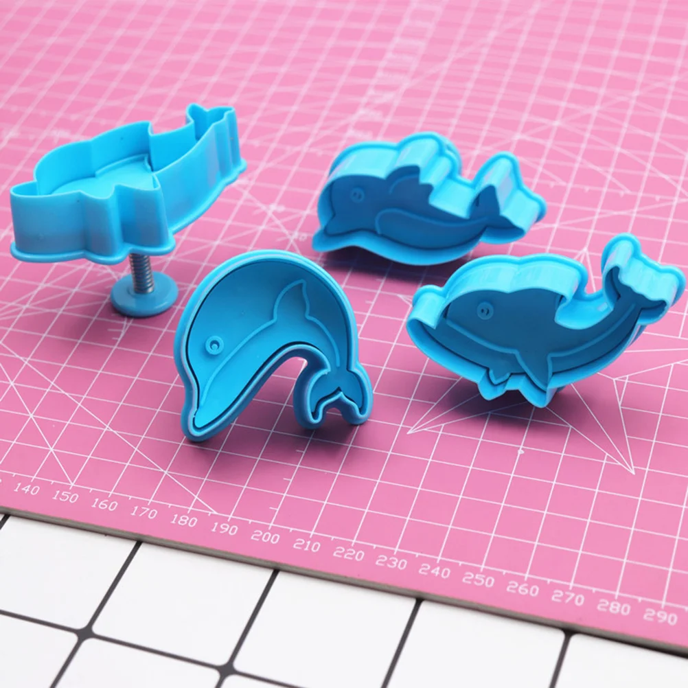 

4 шт., форма для торта с дельфином, небесно-голубая многоразовая силиконовая форма для выпечки, сделай сам, шоколадные украшения, пластиковая форма для торта для дня рождения, свадьбы, вечеринки