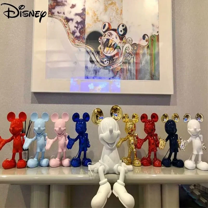 

Disney Cartoon Mickey Mouse Anime Doll Black Mickey Love Ornament Action Figure Animation Model Resin Toys Gifts For Children