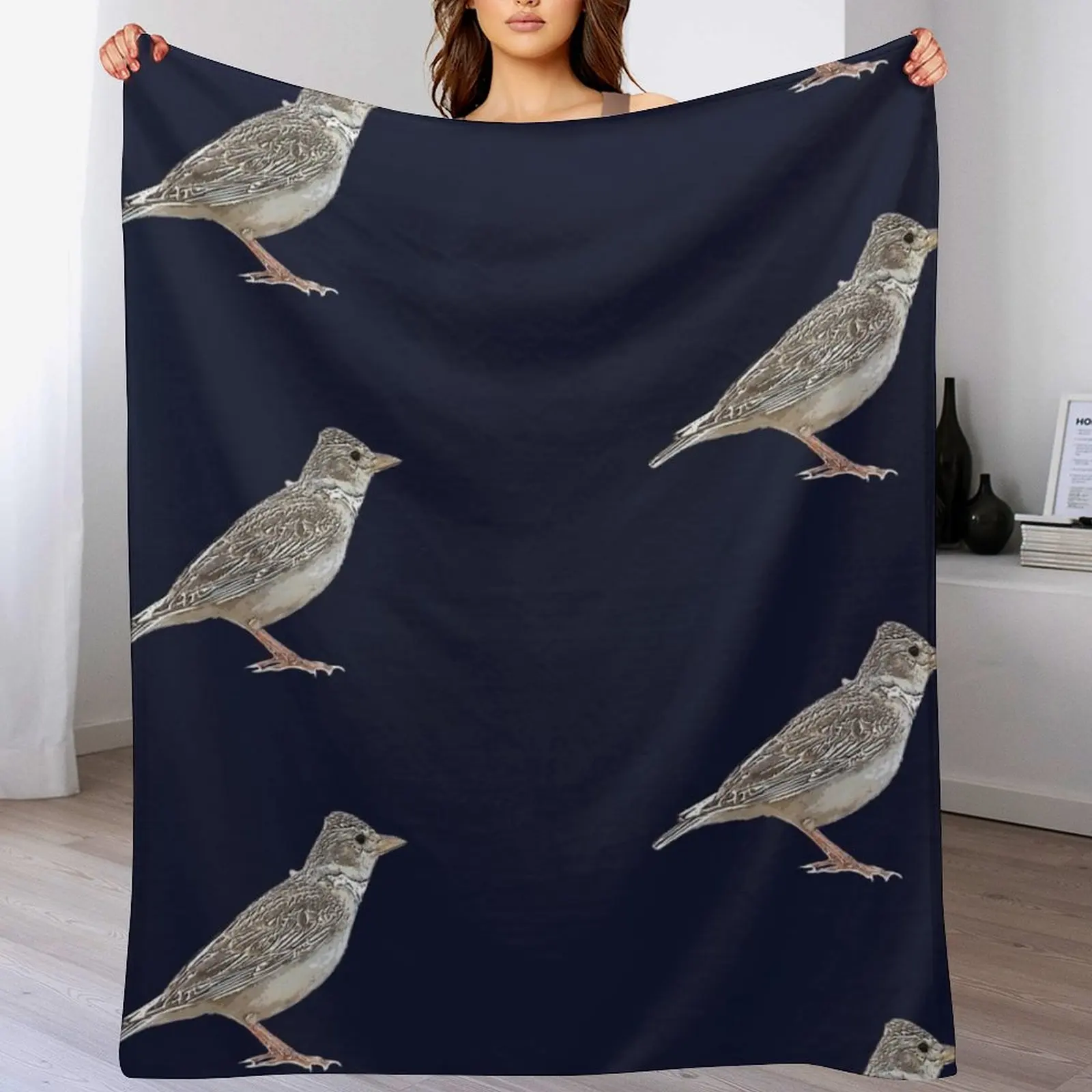 

Calandra Lark White Alternate Design Throw Blanket Soft Warm Blanket Gift for Grandparents