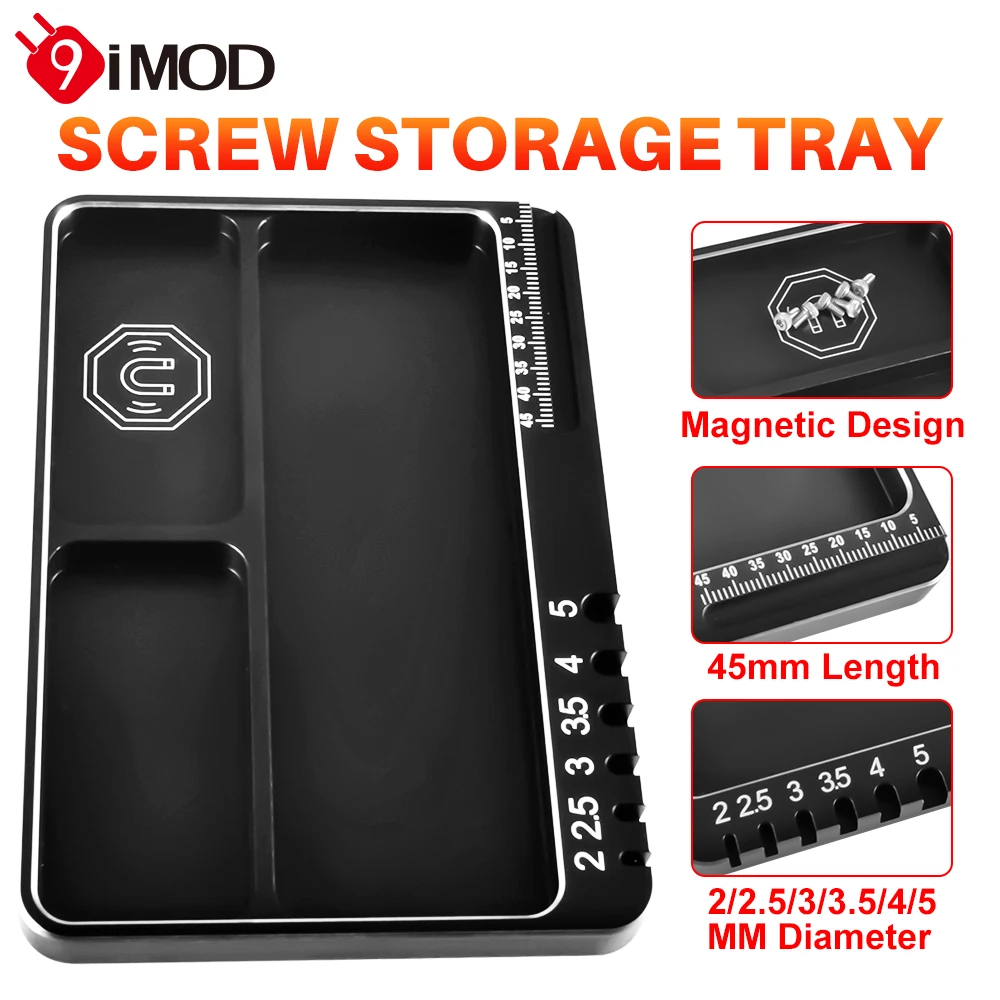 9IMOD Screw Storage Tray Measure Diameter Magnetic Design Multi-functional Parts Tray