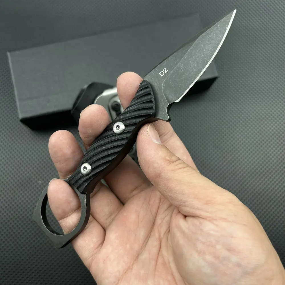 Trskt D2 Pocket Knife ,Outdoor Neck Knife ,Tactical Defense Knife Outdoor Survival Camping Sharp Knives With Kydex Dropshipping