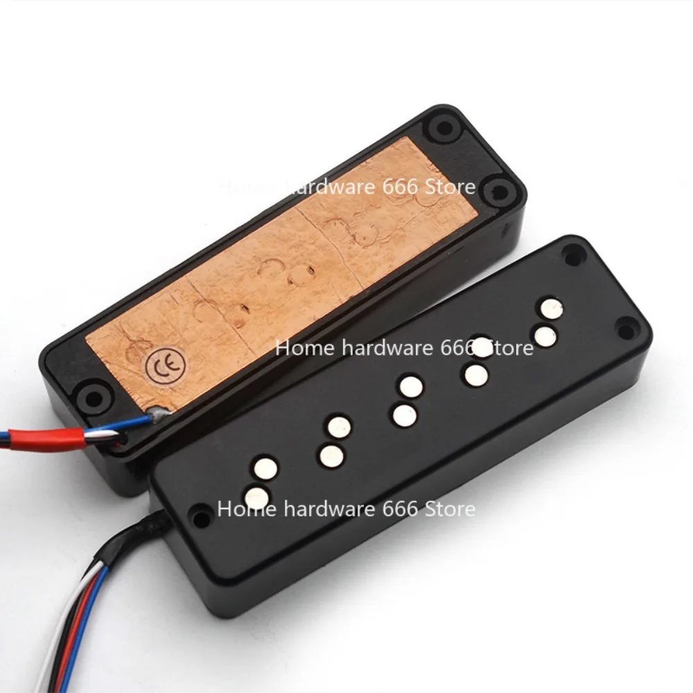 5 Magnet Magnet Stacked Three Hole Five String Bass Dual Coil Pickup with Stepped Magnetic Pole Noise Reduction