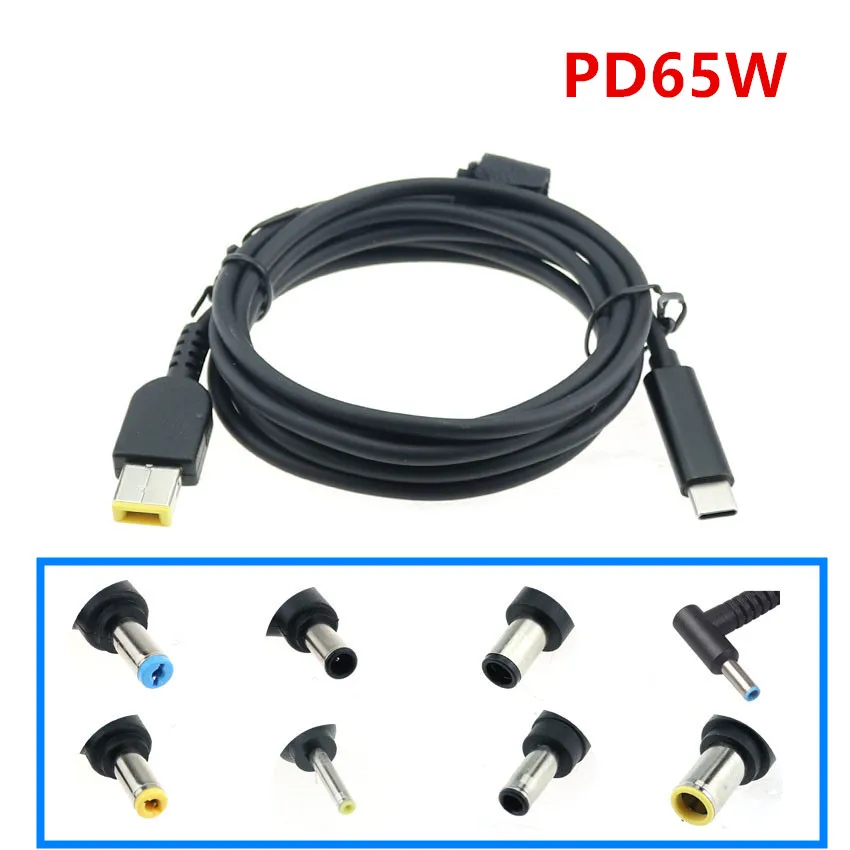 USB Type C PD Charging Cable Cord Dc Power Adapter Jack Converter to 13 Plugs Male for Lenovo Asus Dell Hp Laptop Charger