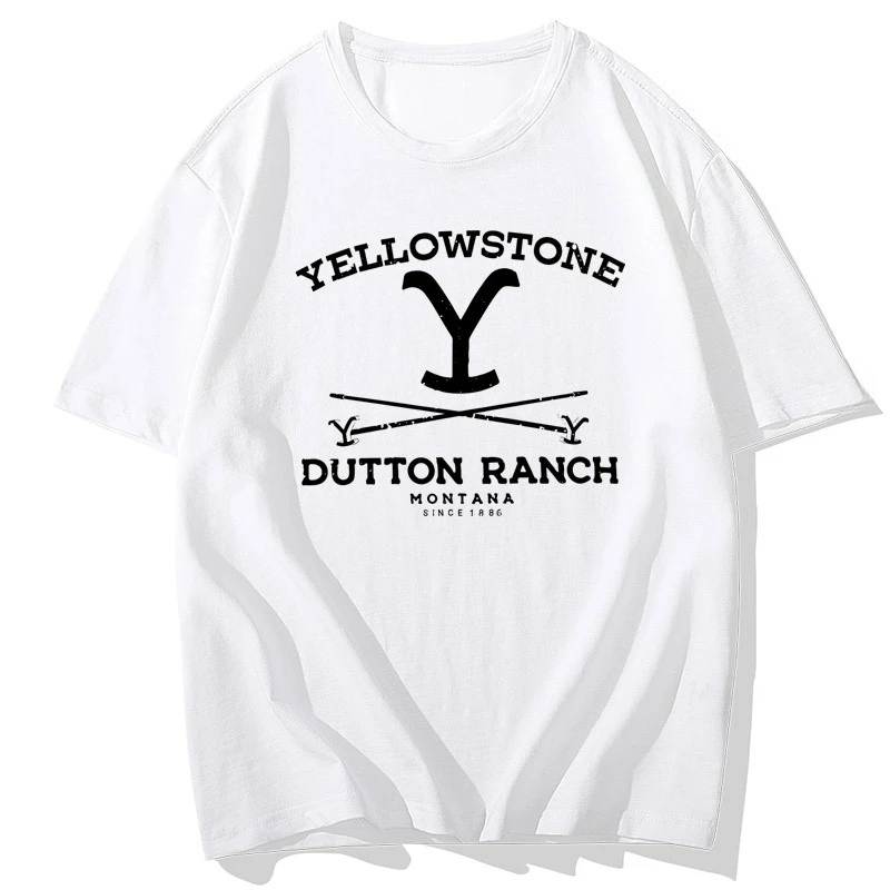 

American Drama Darden Farm Y Letter Printed Clothes Personalized Couple Street Dark High Street Pure Cotton Casual T-shirt Top