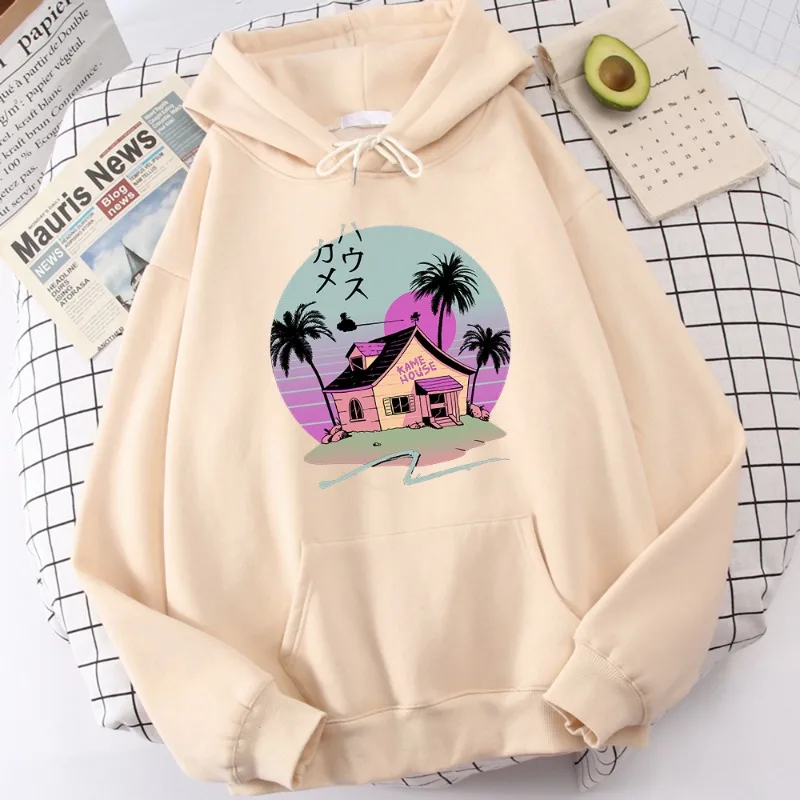 

Anime House On The Coast Printing Male Hoodie Fashion High Quality Hoody Simple Casual Sweatshirt Autumn Loose Warm Streetwear