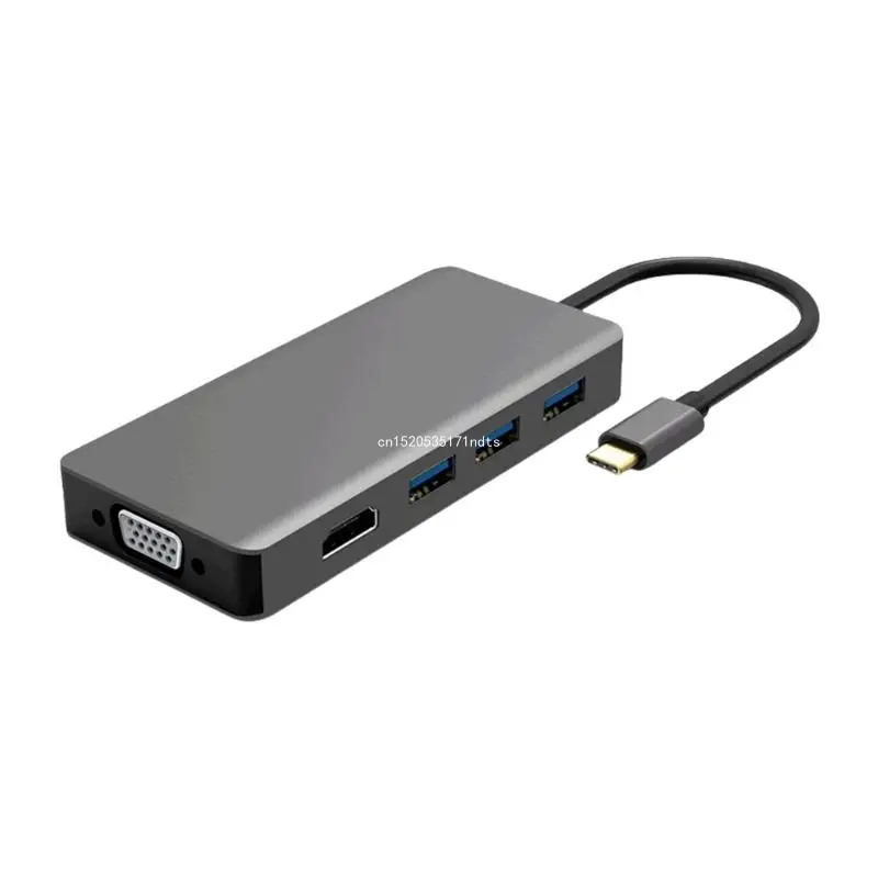 Portable USB C Hubs Type C Adapter with Video, VGA, USB Expansion for On travel Connectivity MultiFunction Converters Dropship