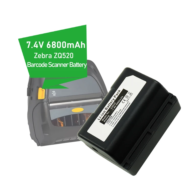 Wholesale Li-ion 7.4V 6800mah P1051378 QLN320 ZQ520 Mobile Printer Extended Battery for Z e bra ZQ320 QLn320HC Portable Printer