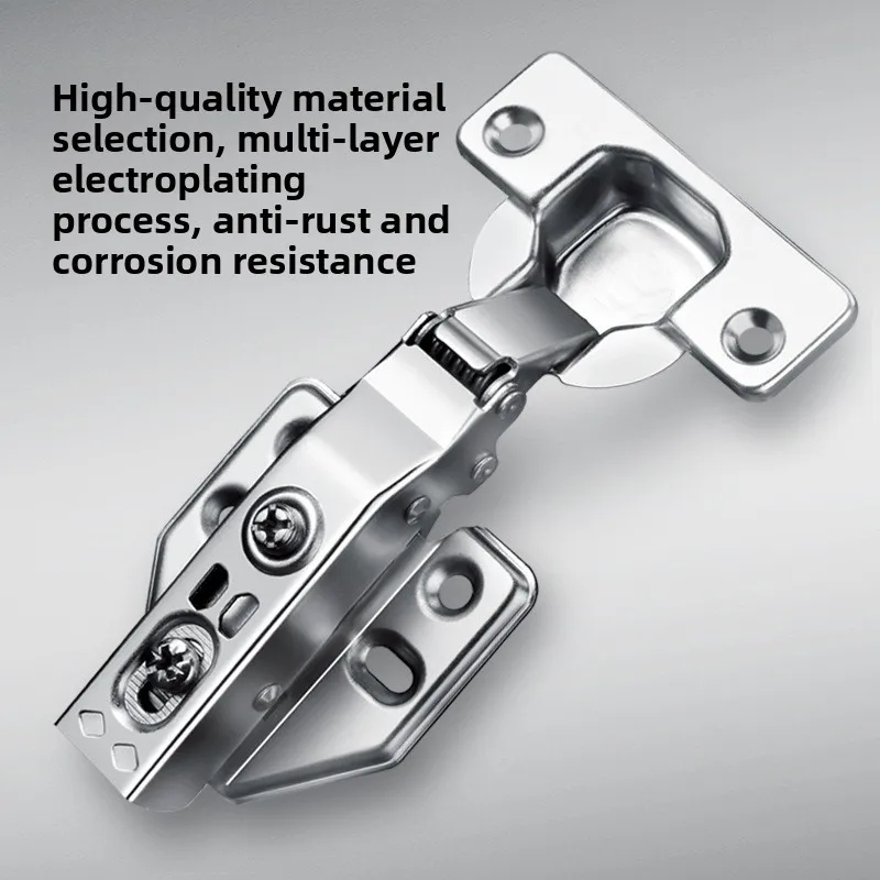 Mm Cup Hydraulic Cabinet Hinges Soft Close Damping Detachable Four-Hole Base Half Overlay Middle Bend Kitchen Wardrobe Doors