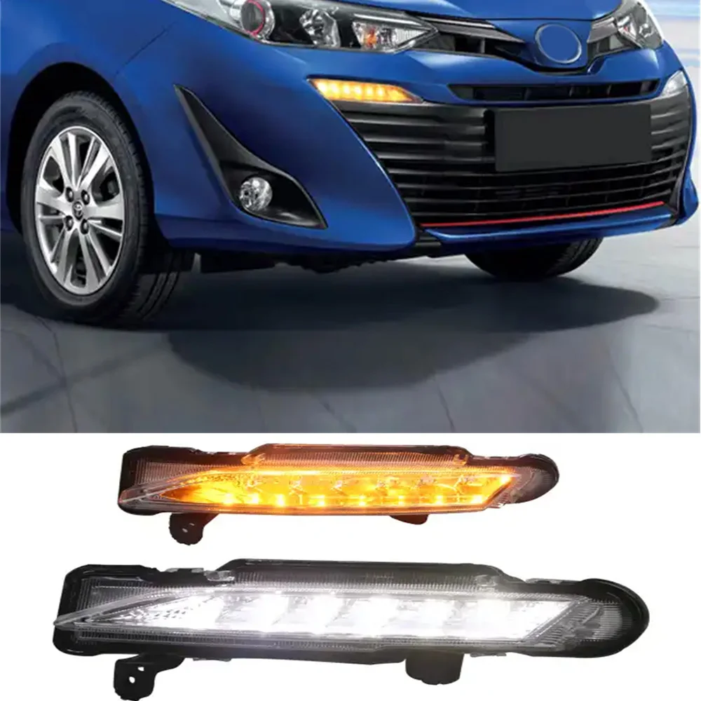 

For Toyota Vios Yaris Ativ 2017 2018 Daytime Running Light Led Front Fog Lamp Drl Waterproof 12V Daylight