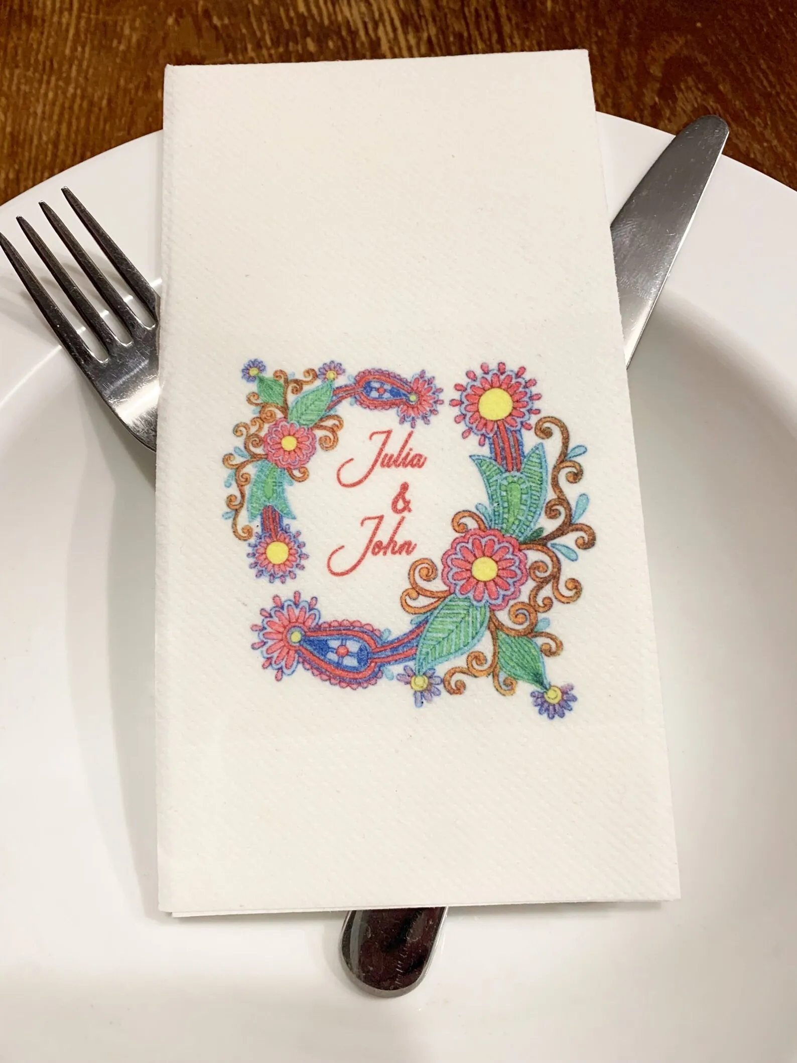 

50pcs Personalized printed wedding Napkins Or Hand Towels , Perfect Size Linen-Like Handmade Disposable napkins for reception or