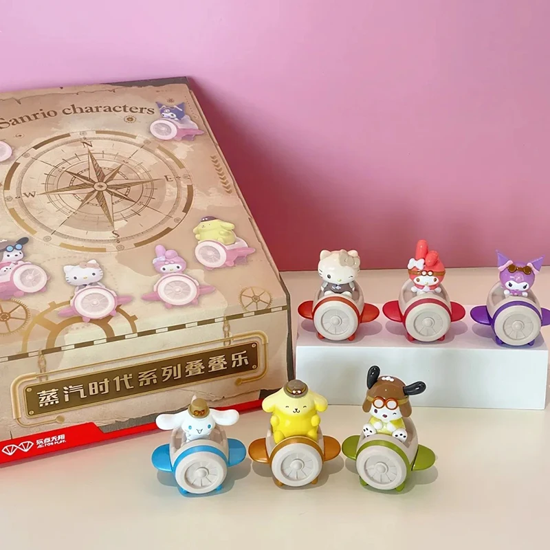 

New Family Steampunk Series Blind Box Mymelody Cinnamoroll Pochacco Kuromi Anime Action Figure Modle Toys Gifts