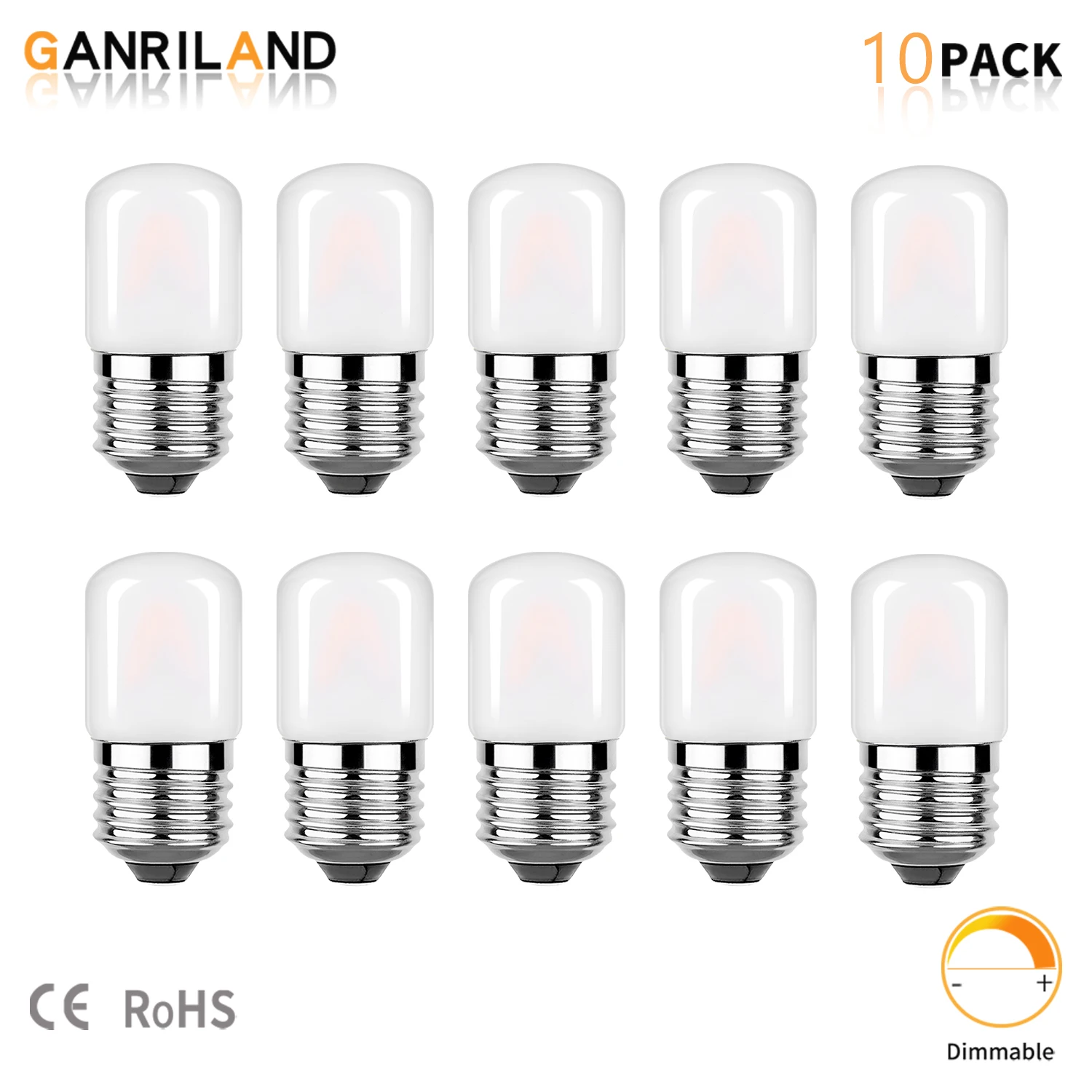 

GANRILAND Low Wattage 1W Tubular Led Light Bulbs E27 Base Dimmable 2700K 6000K Frosted Bombillas For Refrigerator Ceiling Fan