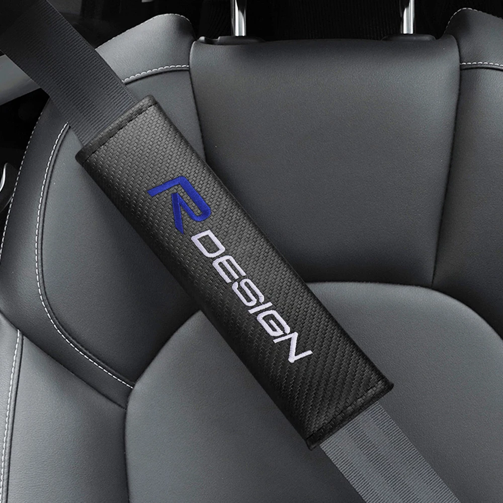 1pc Volvo Rdesign Car Logo Seat Belt Leather Shoulder Cover Pad for Volvo V40 V50 S80 XC60 XC40 XC90 S40 S60 S90 V40 V50 V60 V90