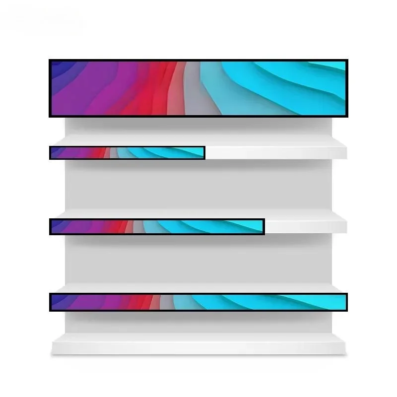 Supermarket DP Loop Solution Bar Type Screen Signage Lcd Bar Display Smart Shelf Screen/lcd Shelf Display