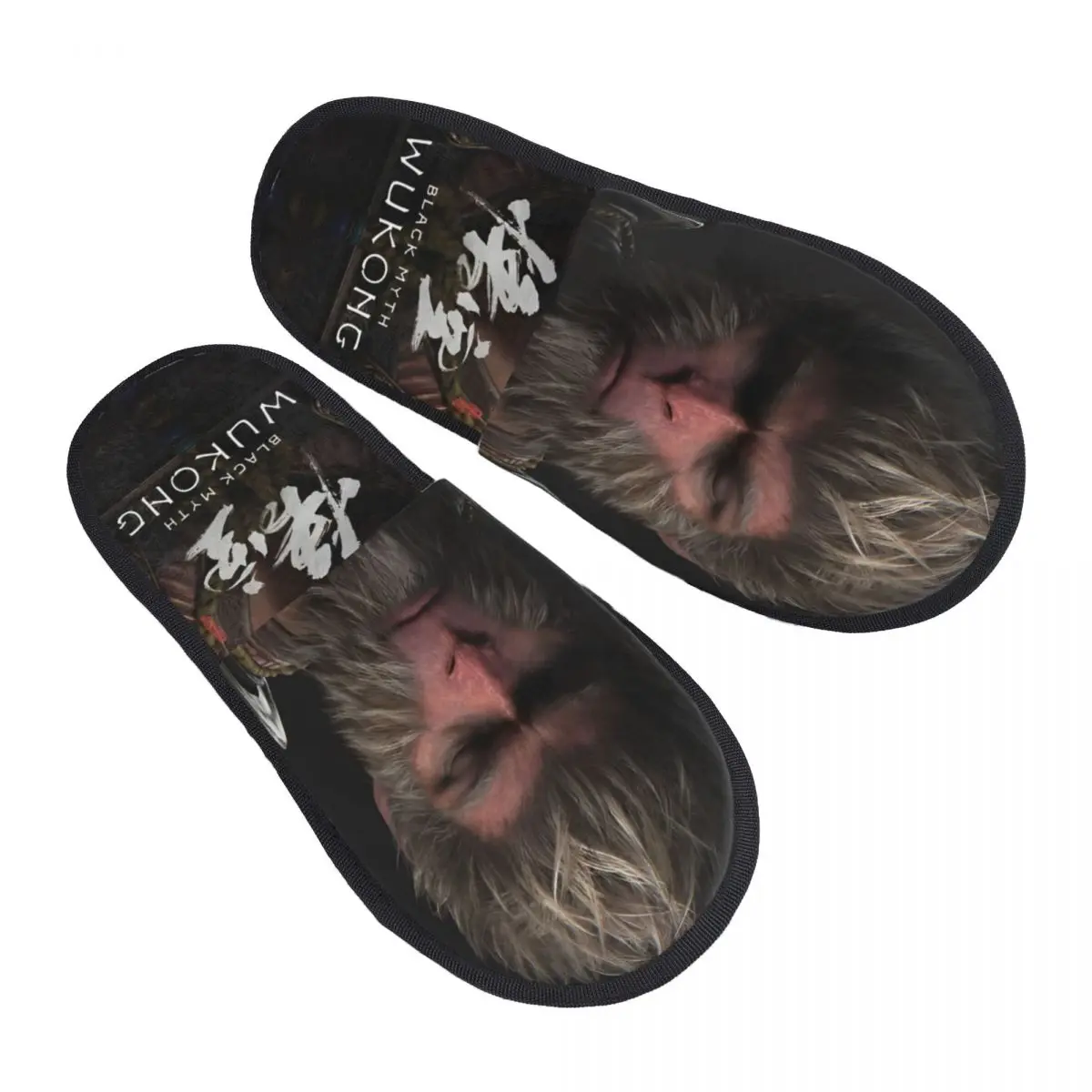 Black Myth Wukong Mythology Game Winter Cotton Slippers Indoor Soft Household Fur Slippers Slides Non Slip