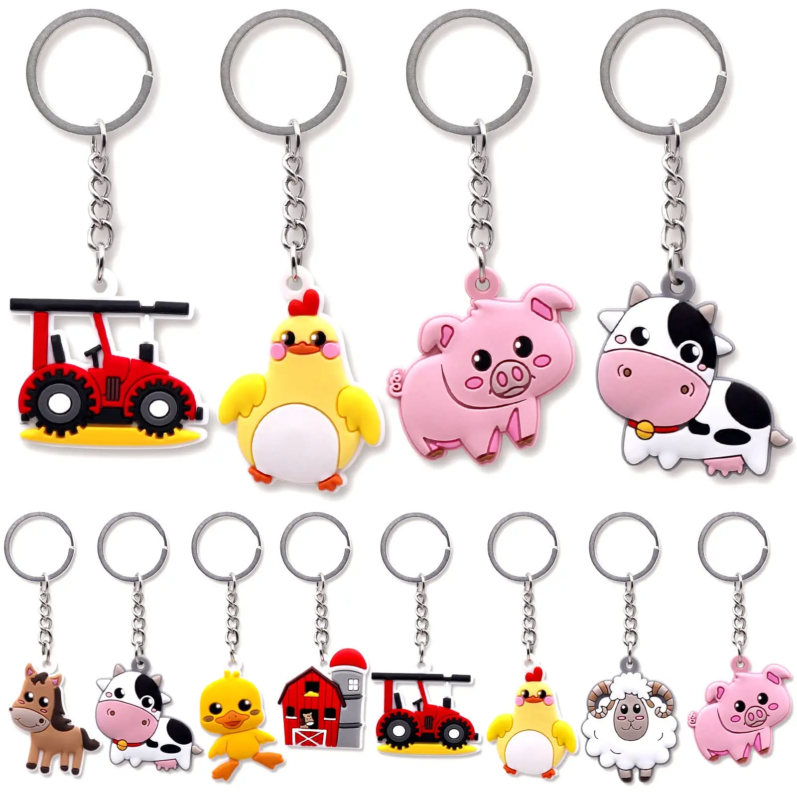 

Farm Party Gift keychain Farm Birthday Favors Barnyard Farm Animal Theme Party Keychain Supplies Decoration School Reward