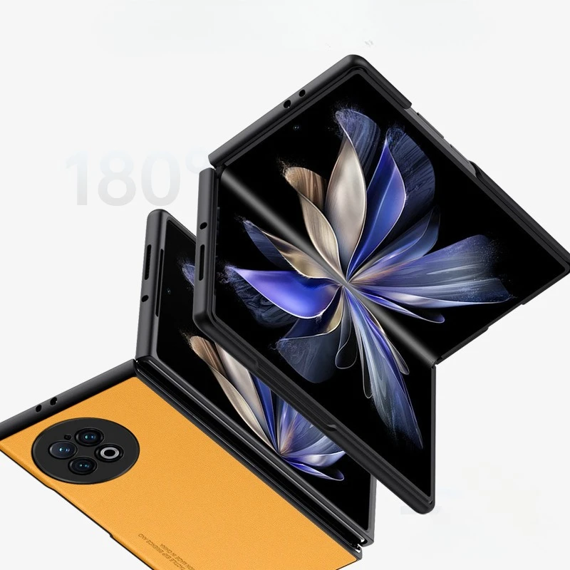 حافظة لهاتف Vivo X Fold5 قابلة للطي لهاتف X Fold 5 FOLD5 XFold5 غطاء حماية من الجلد العادي غطاء خلفي