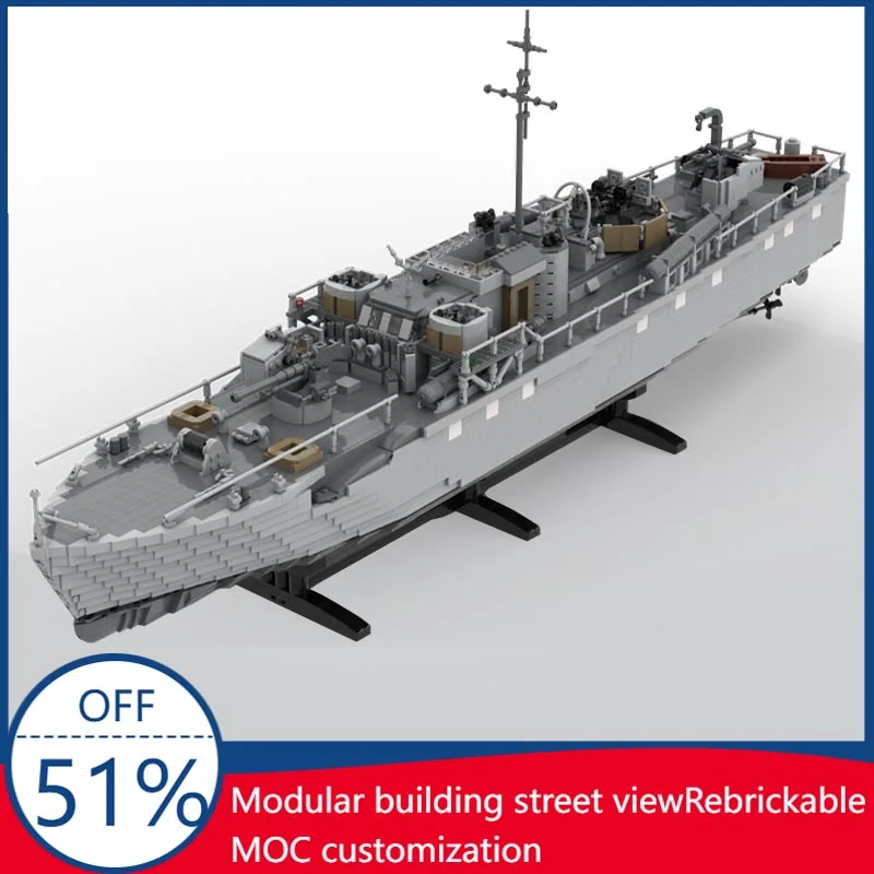 

7748PCS Military MOC Fairmile D Motor Torpedo Boat Model DIY Creative Ideas Warship Assembly Toy birthday Gift brick Blocks
