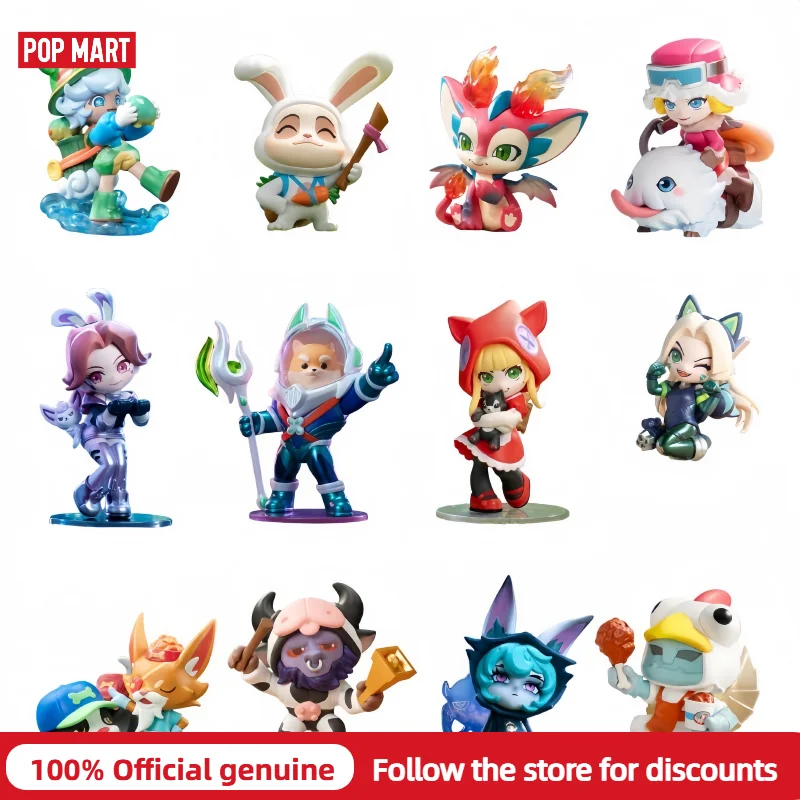 Genuine PopMart League Of Legends Blind Box Cute Power Battle Figurine Desktop Ornament Collectible Decoration Gift For Women