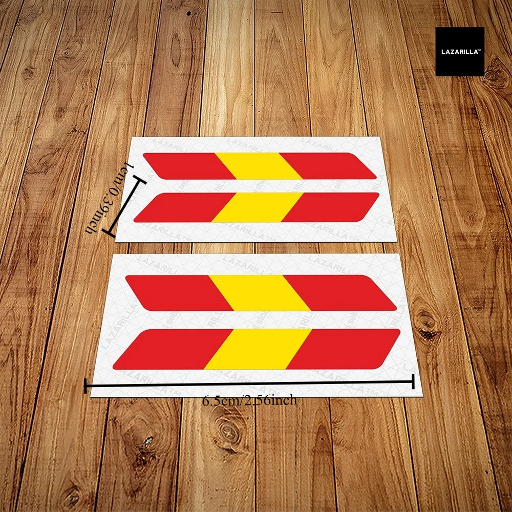Matte Spanish Flag Arrow Decals 4Pcs Waterproof Removable Stickers for Car Bike Helmet 2.56 Inch - view 3