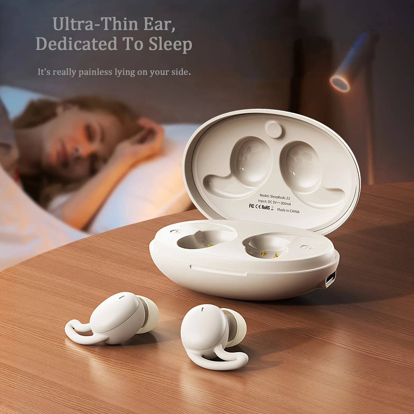 Wireless Sleeping Sleep Earbuds for Side Sleepers Smallest Discreet Soft Ear Buds Hidden Sleeping Sleep Invisible Headphones