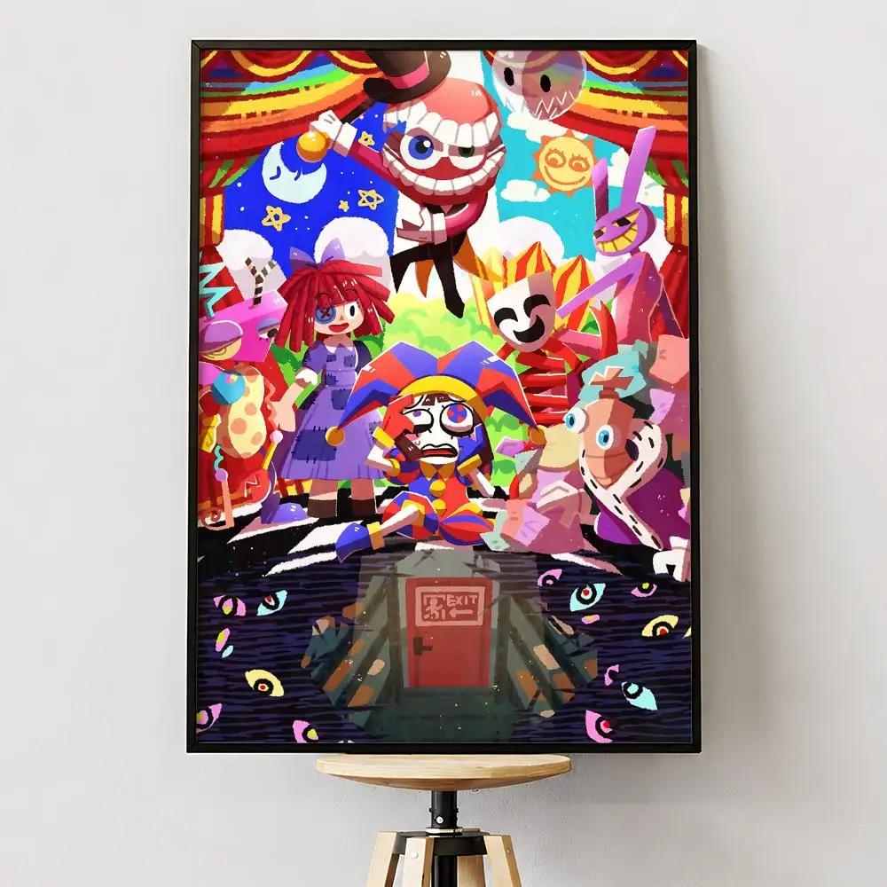 Animation A-Amazing D-Digital Circus Poster, PP, selbstklebendes, dekoratives Poster, wasserfest, für Wohnung, Schlafzimmer – Detail 9
