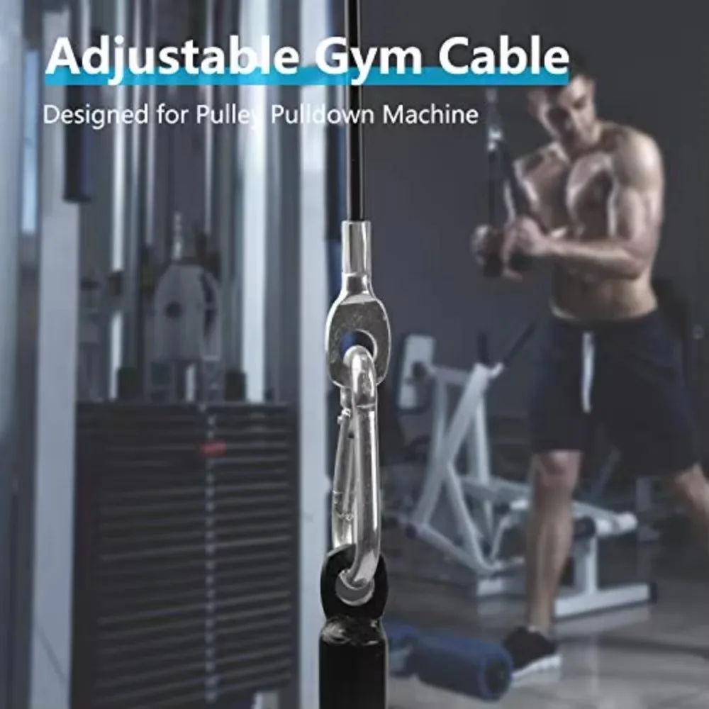 Adjustable Fitness Machine Replacement Cable DIY Heavy Duty Gym Steel Wire Rope High Load Bearing 1.4/1.8/2/2.5M Pulley Cable