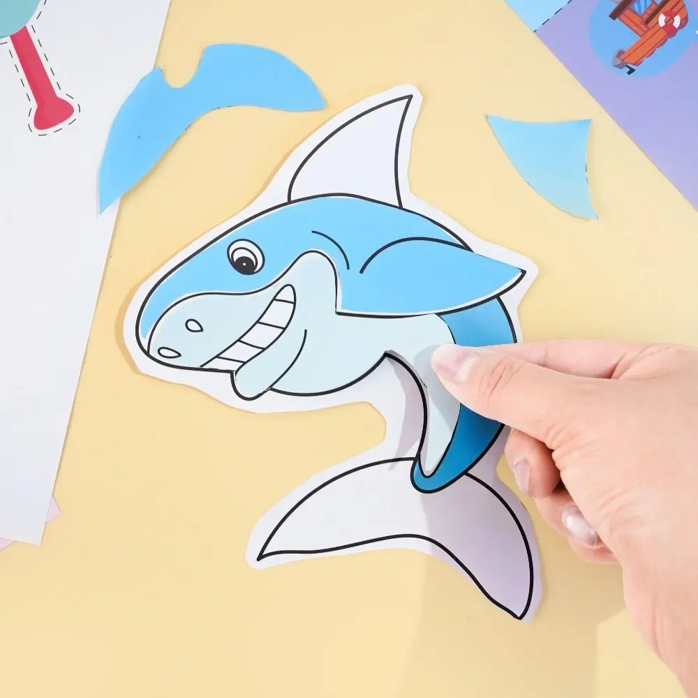 Paper Kids Paper-cutting Book Toys 3D Animal Pattern Montessori Kindergarten Puzzle Paper Art Learning Scrapbooking