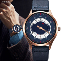 SINOBI Top Brand Luxury Military Leather Quartz Wristwatch Man Gear Creative Watch Casual Sports Clock Box Gifts Date Week Clock