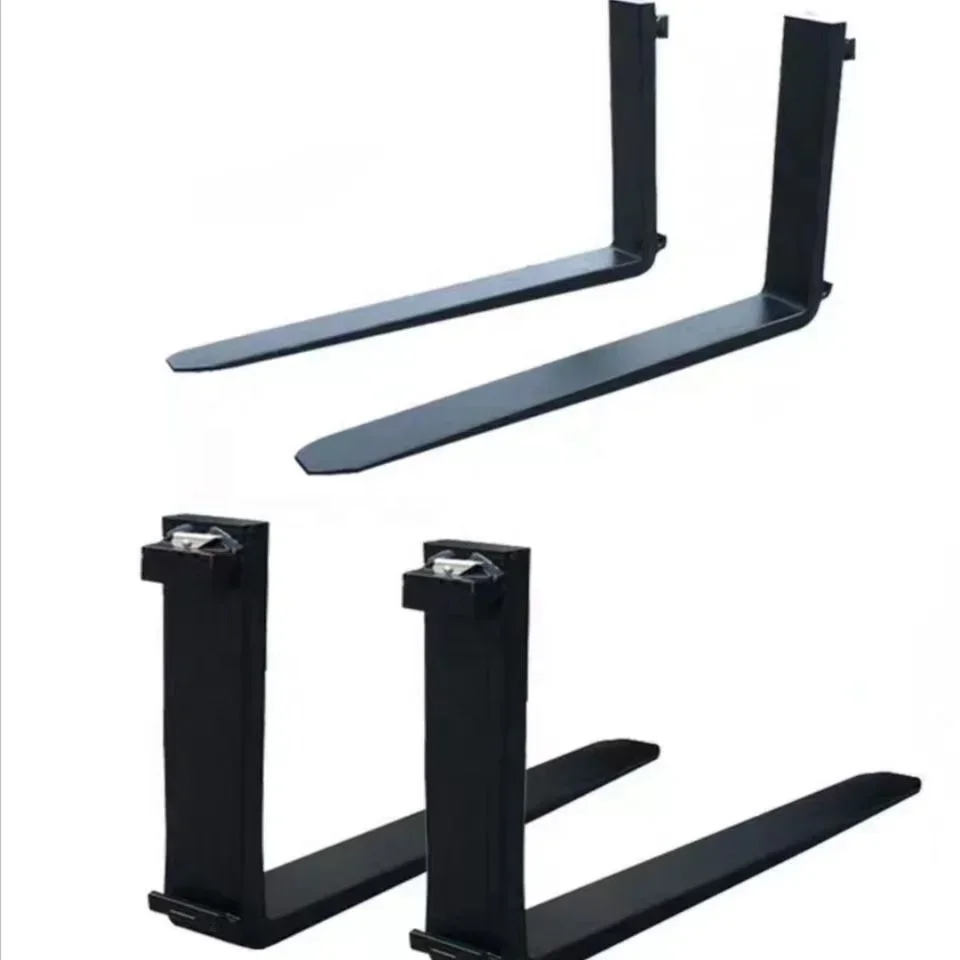 Quick connection front backhoe loader tray fork