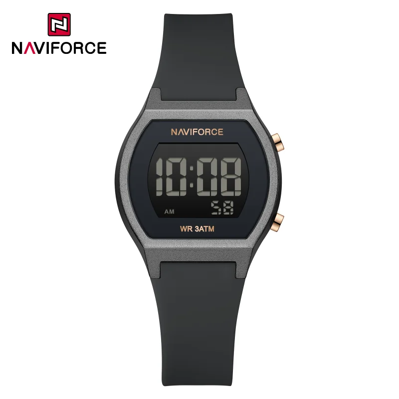 

NAVIFORCE 50 м водонепроницаемые цифровые часы для женщин, роскошные наручные часы с силиконовым ремешком и световым светящимся режимом, мода 2025