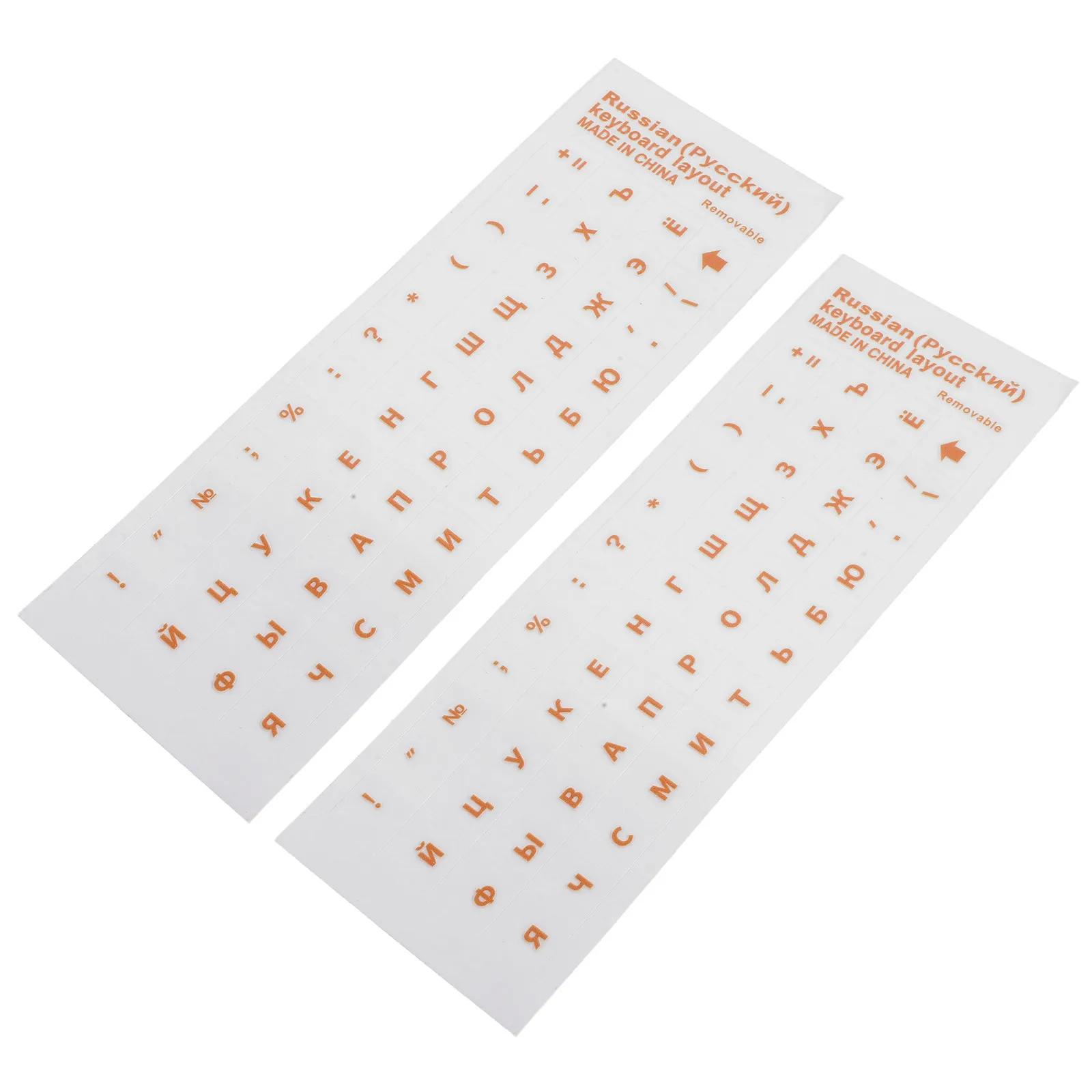 2Pcs Russian Keyboard Stickers Clear Black Lettering for Laptop Notebook Desktop Keyboard Key Replacement Learning Labels