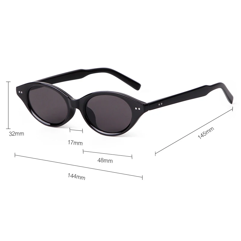 Gray Narrow Cat Eye Women Sunglasses Brand Designer Men Sun Glasses Cateye Rivets Frame Shades Eyewear Female UV Oculos De Sol