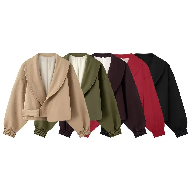 Women's Fashion Versatile Casual Simple Buckle Suit Collar Jacket Women's Exquisite Casual Temperament Commuting Personality
